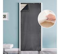 Thermal Insulated Door Curtain Winter Eyelet Doorway Cover Panel Windproof Warm Cold Protection Oxford Cloth Thicken Cotton Fiber Drapes for Living Room Garage Bedroom, Dark Gray 100x210cm（W39*L83 in）