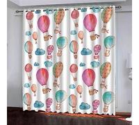 Thermal Insulated Drapes Curtains - Colorful Hot Air Balloon With Blackout 3D Printed Curtain, Thermal Insulated Eyelet Window Drapes For Girls Boy