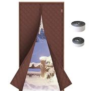 Thermal Insulated Magnetic Curtain for Door, Waterproof Window Doors Insulated Screen, Temporary Doorway Curtain Windproof Soundproof Door Cover, Easy Assembly & Pass(Coffee,100x220cm)