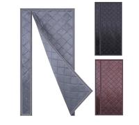 Thermal Insulated Magnetic Door Curtain Thickened Oxford Cotton Windproof Automatically Close Side Open Door Insulation Cover for Bedrooms Living Rooms Kitchens(Grey,90x220cm)