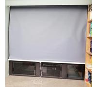 Thermal Insulated Mini Blinds for Porch Backyard Hotel, Waterproof Fabric Roller Shade with Fixed Hook, 100% Blackout, Grey Curtain(W 110xH 150cm/43.3x59in)