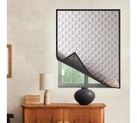 Thermal Insulated Window Cover 103 x 95 cm Keep Cold Or Heat Out, Windproof Noise Window Curtain Insulated No Drill Easy to Install for All Types of Windows, Silver