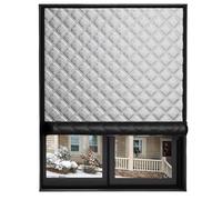Thermal Insulated Window Cover 130 x 82 cm Windproof Heat Blocking, Draft Excluder Winter Window Insulation Kit Self-Adhesive with Hook Loop, Easy to Install Custom Sizes, Grey