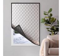 Thermal Insulated Window Cover 89 x 182 cm Cold Protection Windproof Warm Winter Insulation Film Self-Adhesive with Hook Loop, Easy to Install Custom Sizes, Grey