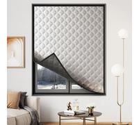 Thermal Insulated Window Cover 90 x 151 cm Cold Protection Windproof Warm Kälteschutzfolie Fenster Self-Adhesive with Hook Loop, Easy to Install Custom Sizes, Grey