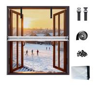 Thermal Insulated Window Cover, Clear Window Insulation Kit, 90/145/120/170/200/300cm Reusable Insulated Windows Film, Fits Many Size Coverings to Keep Cold Out Storm Warm in Winter(160x180cm)