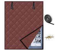 Thermal Insulated Window Cover, Curtains Roll-Up Insulated Window Blanket with Hook & Loop, Windows Insulation Kit Coverings for Bedroom Attic RV to Keep Warm(Brown,51x191cm)