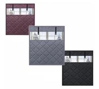 Thermal Insulated Window Cover for Winter, Oxford Cotton Window Insulation Kit with Clear View Reduce Noise Large Soundproof Blanket Windproof for Home Bedroom Camper(Black,W55 X H140 CM)