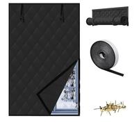 Thermal Insulated Window Cover, Window Insulation Kit Heavy Duty Insulated Windows Film Fits Many Size Coverings to Keep Cold Out Storm Warm in Winter Reduce Noise(Black,W130x140cm)