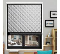 Thermal Insulated Window Curtain 131 x 161 cm Cold Protection Windproof Warm Winter Window Insulation Film Self-Adhesive with Hook Loop, Easy to Install Custom Sizes, Grey