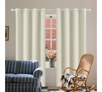 Thermal Insulating Curtains 100x100 cmCold & Heat Resistant Blackout Curtains for Bedroom & Kids Room BeigeEnergy Saving Thermal Drapes for Winter