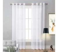 Thermal Insulating SemiTransparent Eyelet Voile Curtains 50 x 145 cm White Polyester Draperies Perfect for Weddings Events & Home DécorVarious
