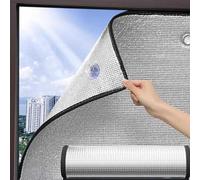 Thermal Insulation Reflective Window Film,Heat Control Glass Film,Anti UV Window Tint , Double aluminium Thermal Insulation Film, With Suction Cups WxH 50x100cm/19.7x39.4in(Gray,110x100cm/43.3x39.4in)