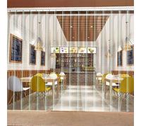 Thermal Insulation Transparent Green Door Curtain 2mm Thick PVC Strip for Restaurant & Clothing Store 0.9x2.2m (35.43x86.61in) - Cold Protection