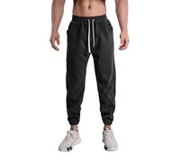 Thermal Joggers Men - Mens Autumn And Winter Sports Pants Loose Running Fitness Nine Point Pants Breathable Sports TTraining Pants Casual Pants Sweatpants (Black, XL)