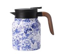 Thermal Jug Insulated Jug with Tea Strainer 1000 ml Stainless Steel Insulated Coffee Pot Vintage Floral Pattern Teapot Stainless Steel Flask for Coffee Tea and Milk