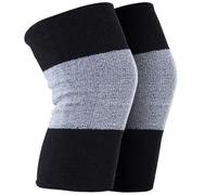 Thermal Knee Warmers for Women Men Thicken Stretchy Knee Brace Cosy Night Knee Sleeves for Cold Knee Pain Relief Sport Support Black Grey...