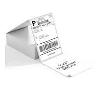 Thermal Label 4 x 6 Inch FanFold (500Pcs) for Shipping Label Printer Compatible with NUMBYN, POLONO, Nelko, JADENS Bluetooth Thermal Printer for Address Mailing Postage, Commercial Grade