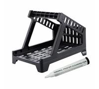 Thermal Label Holder and Dispenser for 4x6 Labels, Compatible with Double Dragon, Munbyn, Fanfold & Roll Labels, Includes Cleaning Pen - Thermal Printer Accessory for Shipping Stickers (Black)