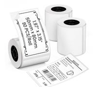 Thermal Label Paper 3 Rolls 1.97"x3.15"(50x80mm) 90 Labels/Roll