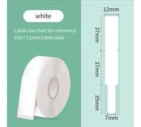 Thermal Label Printer Tape Compatible with for dymo Letratag D11 P11 P12 D30 D30S D32 D35 - Tear Resistant Waterproof Plastic Labels 12mm Width for Wiring Cabinet Marking Kitchen Jar(White)