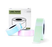 Thermal Label Rolls 14 x 40mm for Vretti Portable Bluetooth Label Maker HP2/HP3/HP4/HP6-C. Self-Adhesive Sticker Printer Tape 3 Rolls for Office,Home,Kitchen,Storage. (Pre-Cut, Blue,Green,Pink)