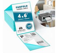 Thermal Labels 4x6 Fanfold for Label Printer, 500 White Fanfold Thermal Printer Labels 102 x 152mm Shipping Labels for Rollo Munbyn Jadens Phomemo Polono Nelko Itari (Royal Mail Amazon Etsy UPS DPD)
