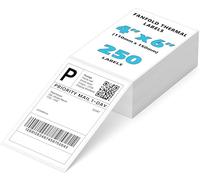 Thermal Labels 4x6 Fanfold for Label Printer, Shipping & Handling Labels Compatible with Munbyn Zebra Jadens Phomemo Polono Nelko for Etsy, Shopify, Ebay, Amazon, Royal Mail, FedEx, UPS, Pack of 250
