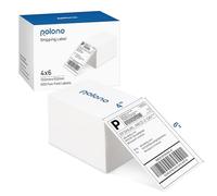 POLONO 4x6 Direct Thermal Shipping Labels, Perforated Fanfold, 500 Pack
