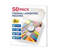 Thermal Laminating Pouches, 50 Pack, 3 mil Clear Letter Size Sheets (9 x 11.5 Inches), for Use with Thermal Laminators, Ideal for Office, School & Home Documents