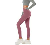 Thermal Leggings Leggings for Women High Waisted Tummy Control Stretchy Yoga Pants Buttery Soft Opaque Workout Gym Running Plus Size Trousers Pink M