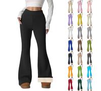 Thermal Leggings Women Fleece Lined Womens Leggings with Pockets Winter Warm Comfy Soft High Waisted Gym Yoga Pants Plus Size Tights for Women Running Sports Trousers