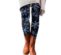 Thermal Leggings Women's Winter Colourful Winter Leggings for Women Lined Pattern Snowflake Pattern Yoga Pants High Waist Christmas Tights Seamless Bodybuilding Trousers Stretch Skinny Yoga Trousers