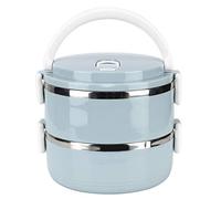 Thermal Lunch Box, Portable Stainless Steel Blue Insulated Rice Insulation Noddles Food ContainerOne Layer Lunch Box Containers for Car Office School Home and Work (Double Layer)