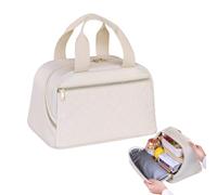 Thermal Meal Carrier - 28x20x18cm White Color, Ergonomic Handle Pouch, Twill Composite Sack | Office Employee Student University Campus Family Day Trip Hiking Camping Grocery Cooler Structural Soft Si