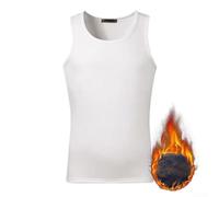 Thermal Mens Tank Top with Fleece Lining, Designed to Keep You Cozy in Cooler Months (2XL White)