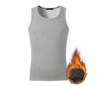 Thermal Mens Tank Top with Fleece Lining, Designed to Keep You Cozy in Cooler Months (5XL Light gray)