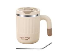 Thermal Mug - 480ML Double Wall Stainless Steel Thermal Mug | Double Wall Insulated Vacuum Múg with Lid and Handle | Leak-Proof Portable Cup for Camping Workplace Home, Handle and Lid Design