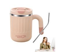 Thermal Mug - 480ML Double Wall Stainless Steel Thermal Mug | Double Wall Insulated Vacuum Múg with Lid and Handle | Leak-Proof Portable Cup for Camping Workplace Home, Handle and Lid Design