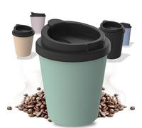 Thermal Mug Coffee to Go Made of Organic Plastic - Coffee Mug 250 ml BPA Free & 100% Recyclable - Made in Germany Drinking Cup with Lid - Coffee Mug for Office, Car, School and much more (Mint)