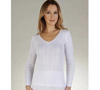 Thermal new long sleeve white top by Slenderella size medium