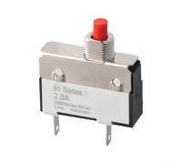 Thermal Overcurrent Protector 2A Manual Reset Type for DC Circuits with Compatibility 125VAC 250VAC and 50VDC Ratings