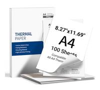 Thermal Paper A4 for M835 M832 M08F Q302 M834 PJ762/PJ763MFi MT800/MT800Q and Any A4 Thermal Printer, 100 Sheets 210 x 297 mm (8.27 x 11.69 Inches) Printer Paper