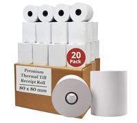 Thermal Paper Rolls (80 x 80mm) - BPA Free - Receipt Paper Rolls - Point of Sale Cash Register - Thermal Printer Paper - Credit Card Paper - for POS Systems (20 Rolls)
