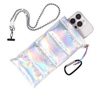Thermal Phone Case with Lanyard & Connector Kit, Insulated Cellphone Warm Pouch Cell Phone Warmer Bag to Prevent Freezing & Overheating Extend Battery Life for Outdoor Sports Lover Gift (Silver)