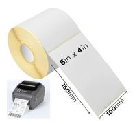 Thermal Printer Label Rolls 4X6-100mm x 150mm White Self Adhesive Shipping Label | Labels Rolls Compatible with Etsy Shopify Amazon Royal Mail FedEx | Labels for Zebra, MUNBYN, Rollo (2)