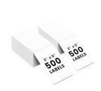 Thermal Printer Labels, 3" x 5" Fan-fold, 1000 Counts White Perforated Shipping Address Labels, 70g Waterproof Thermal Shipping Sticks, Self-Adhesive