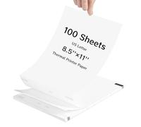 Thermal Printer Paper 8.5 x 11 Inch, 100 Sheets US Letter Size Continuous Folding Thermal Paper Compatible with M08F/A40 Portable Thermal Printer