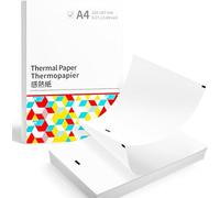 Thermal Printer Paper A4 | 100 Fanfold Sheets | 210x297mm | Thermal Paper A4 Compatible with Phomemo Paper M08F, M832, M834, Q302, Munbyn, POLONO D810, iDPRT, Vretti & All A4Thermal Printers