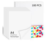 Thermal Printer Paper A4-8.27"×11.69" (210x297mm) Compatible with Phomemo, POLONO, TATTMUSE, vretti & A285M/M08F/M832/M832D/M834/P831 Thermal Printer, Thermal Paper A4 File Keep for 10 Years,100 Sheet